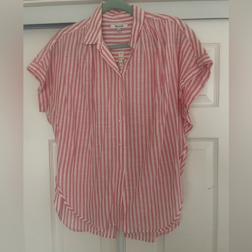 Madewell stripe button up blouse top